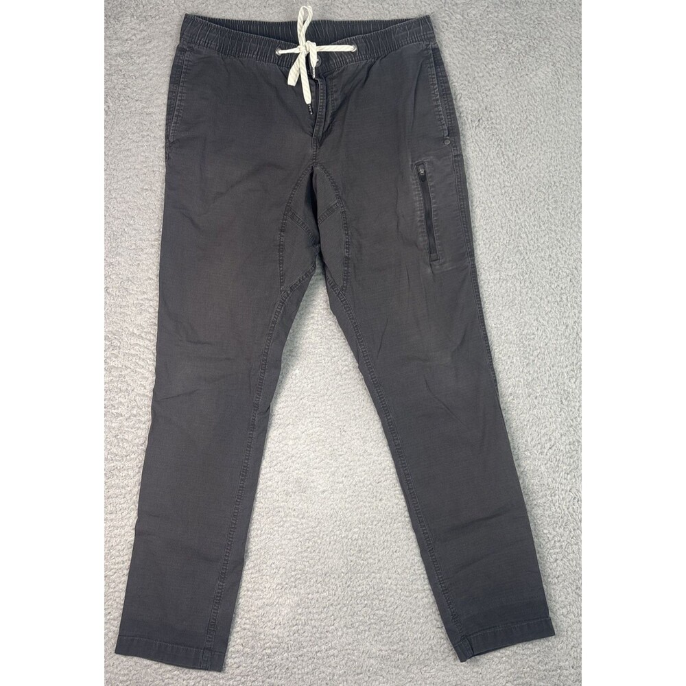 Vuori Ripstop Cargo Charcoal Gray Drawstring Pants Sz L Hiking Travel Gorpcore
